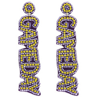 GAME DAY LETTER BEADED RHINESTONE POST EARRINGS