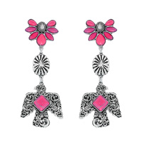 WESTERN TURQUOISE FILIGREE BIRD DROP POST EARRINGS