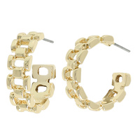 CHUNKY CHAIN LINK HOOP EARRINGS