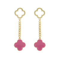 FOUR-LEAF CLOVER QUATREFOIL CHARM EARRINGS