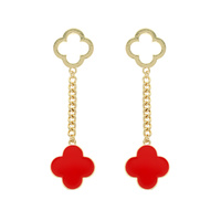 FOUR-LEAF CLOVER QUATREFOIL CHARM EARRINGS