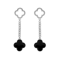 FOUR-LEAF CLOVER QUATREFOIL CHARM EARRINGS