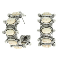 WESTERN TURQUOISE SMALL HOOP EARRINGS