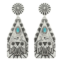 WESTERN HAMMERED TQ DANGLE EARRING