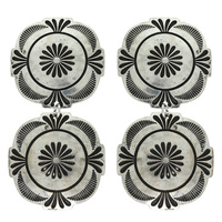 WESTERN FLORAL CONCHO POST EARRINGS
