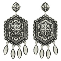 WESTERN FLORAL CONCHO POST EARRING