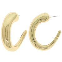 CHUNKY CURVED HOOP POST EARRINGS