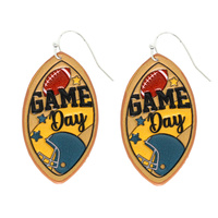 FOOTBALL "GAME DAY" LEATHER EARRINGS