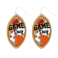 FOOTBALL "GAME DAY" LEATHER EARRINGS