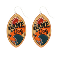 FOOTBALL "GAME DAY" LEATHER EARRINGS