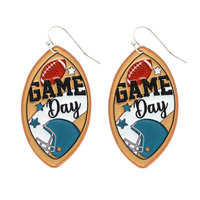 FOOTBALL "GAME DAY" LEATHER EARRINGS