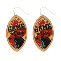 FOOTBALL "GAME DAY" LEATHER EARRINGS