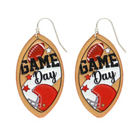 FOOTBALL "GAME DAY" LEATHER EARRINGS