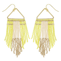 WESTERN NATIVE AMERICAN BEAD FRINGE EARRINGS