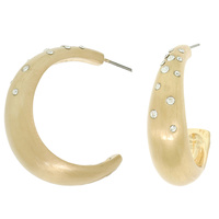 BRUSHED CRESCENT HOOP EARRINGS
