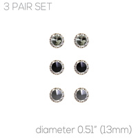 SWAROVSKI CRYSTAL ASSORTED BUTTON EARRING SET