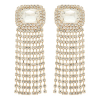 RHINESTONE PAVE CRYSTAL FRINGE EARRINGS