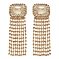 RHINESTONE PAVE CRYSTAL FRINGE EARRINGS