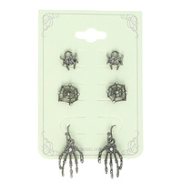 3-PACK HALLOWEEN THEMED RHINESTONE EARRINGS