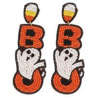 HALLOWEEN CANDY CORN GHOST POST EARRINGS