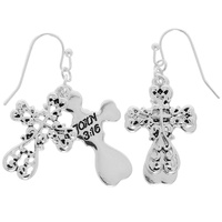 BIBLE VERSE FILIGREE CROSS EARRINGS