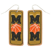 BASKETBALL MOM LEATHER EARRINGS