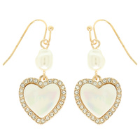 HEART BAROQUE PEARL DANGLE EARRINGS