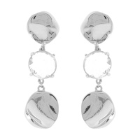 METALLIC ASYMMETRICAL DISC LINEAR EARRINGS