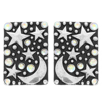 WESTERN CELESTIAL THEME JEWELED POST EARRINGS