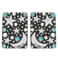 WESTERN CELESTIAL THEME JEWELED POST EARRINGS