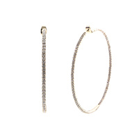 MEMORY WIRE RHINESTONE HOOP EARRING