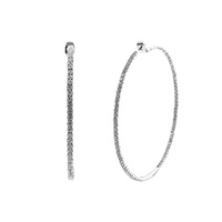 MEMORY WIRE RHINESTONE HOOP EARRING