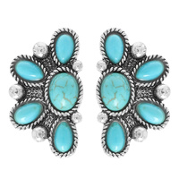 WESTERN SEMI PRECIOUS STONE POST EARRINGS