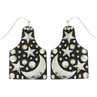 WESTERN CELESTIAL CATTLE TAG EARRINGS