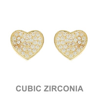 HEART SHAPED CZ STUD EARRING SET