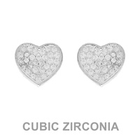 HEART SHAPED CZ STUD EARRING SET