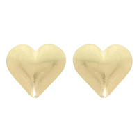 BRUSHED PUFFY HEART EARRING