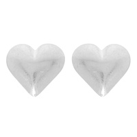 BRUSHED PUFFY HEART EARRING