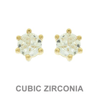 6MM SOLITAIRE CZ STUD EARRINGS