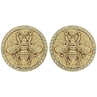 GOLDEN JEWELED BUMBLE BEE EARRINGS