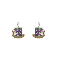 MARDI GRAS TOP HAT EARRINGS