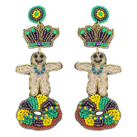 MARDI GRAS KING CAKE BABY POST EARRINGS
