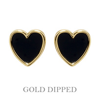 GOLD PLATED HEART POST EARRINGS