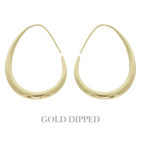 GOLD PLATED OVAL HOOP EARRINGS