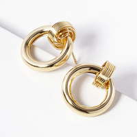 GOLD PLATED DOOR KNOCKER EARRINGS