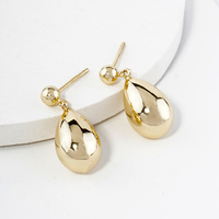 GOLD PLATED CHUNKY TEARDROP POST EARRINGS