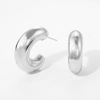 GOLD PLATED CHUNKY HOOP POST EARRINGS