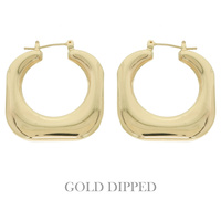 GOLD PLATED SQUARE HOOP EARRINGS