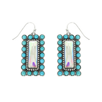 WESTERN VERTICAL TURQUOISE BAR EARRINGS
