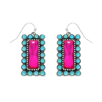 WESTERN VERTICAL TURQUOISE BAR EARRINGS